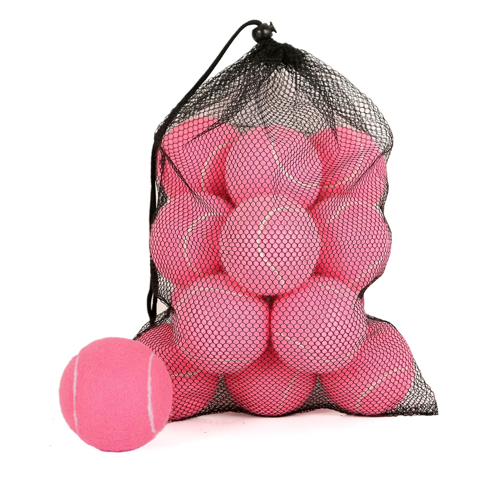 Set of 18 CourtTheory Advanced Tennis Balls with bright yellow outer shell and standard size for competitive play