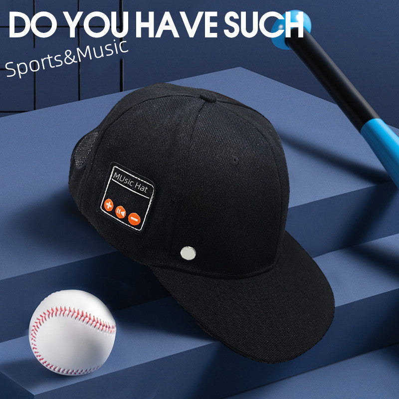 Wireless music hat by Court Theory featuring built-in speakers and a sleek design, ideal for listening on the go.