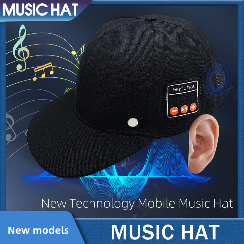 Wireless music hat by Court Theory featuring built-in speakers, comfortable fit, and stylish design for outdoor listening.