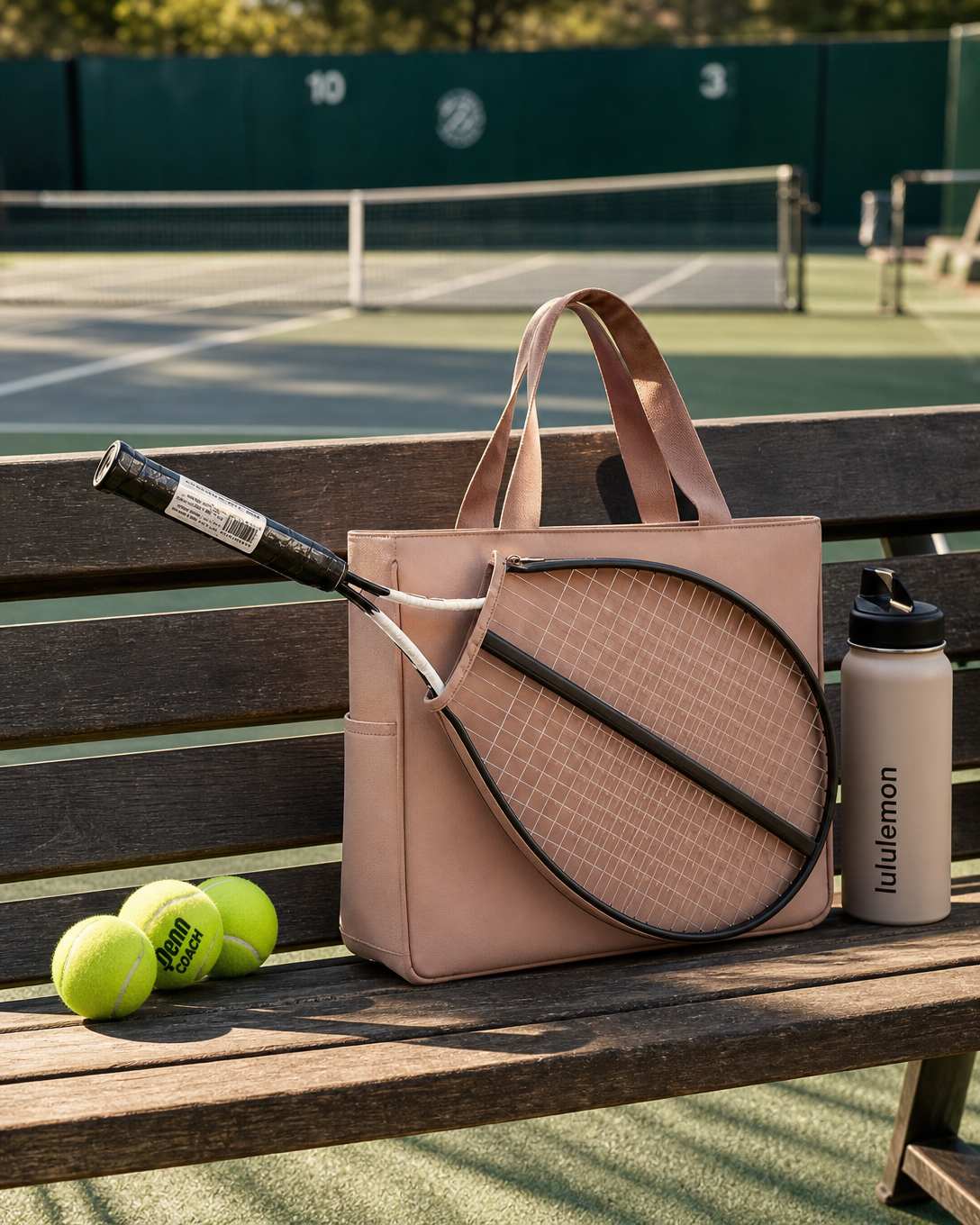 CourtTheory Tennis Pro portable shoulder bag with adjustable strap and multiple compartments, designed for tennis gear storage.